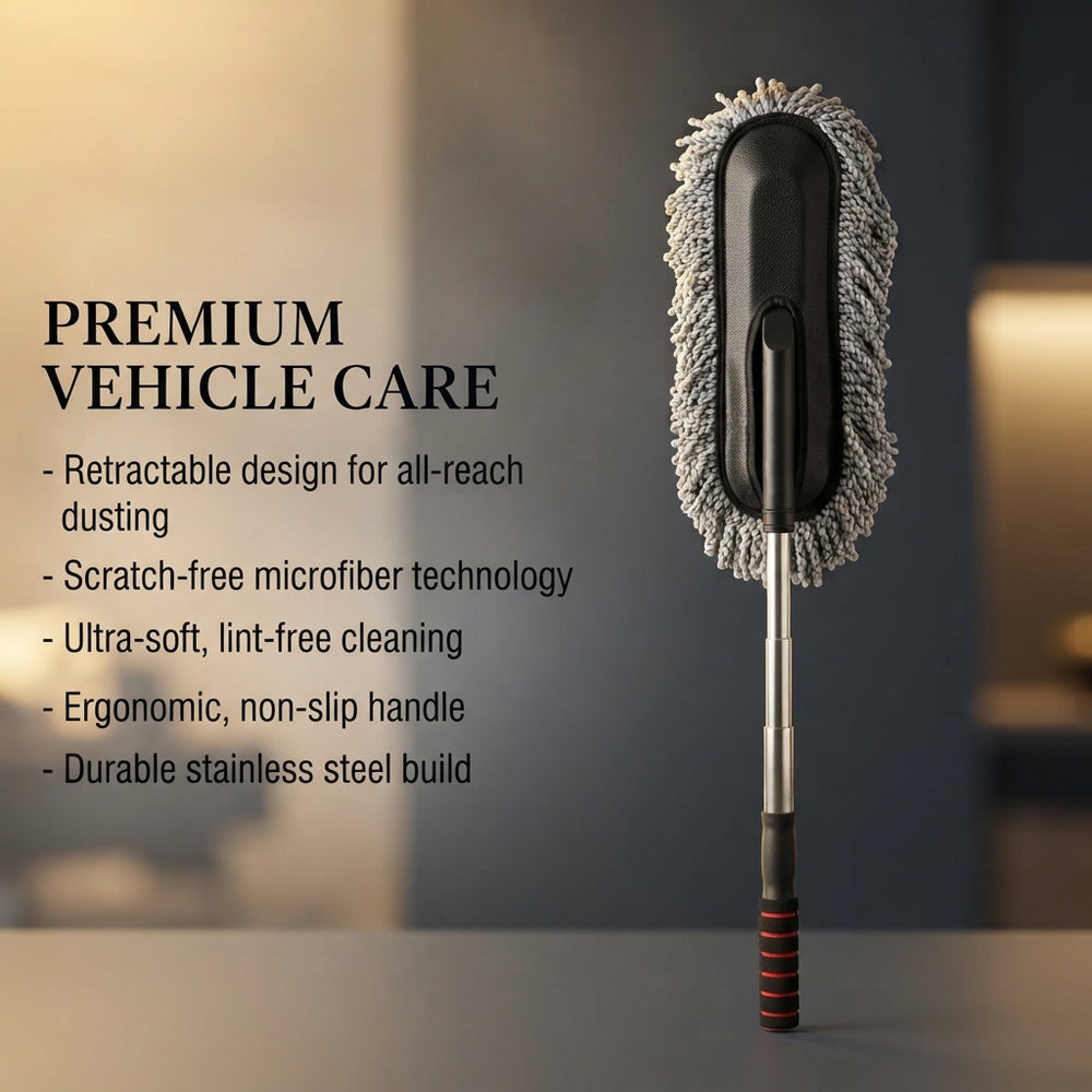 4749 Car Duster Long Retractablesoftnon-sliphandle Multipurpose Microfiber Wash Brush Vehicle Interior And Exterior Cleaning Kit With For Car Boats Or Home - stellar-stats-with-image